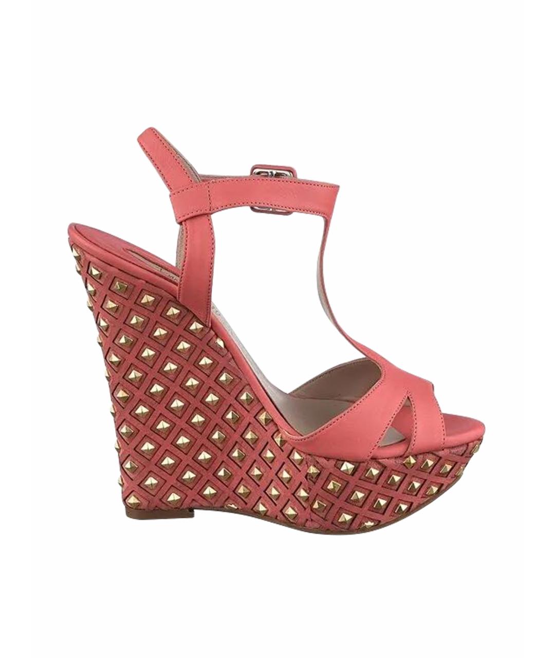 LE SILLA Коралловые кожаные босоножки, фото 1