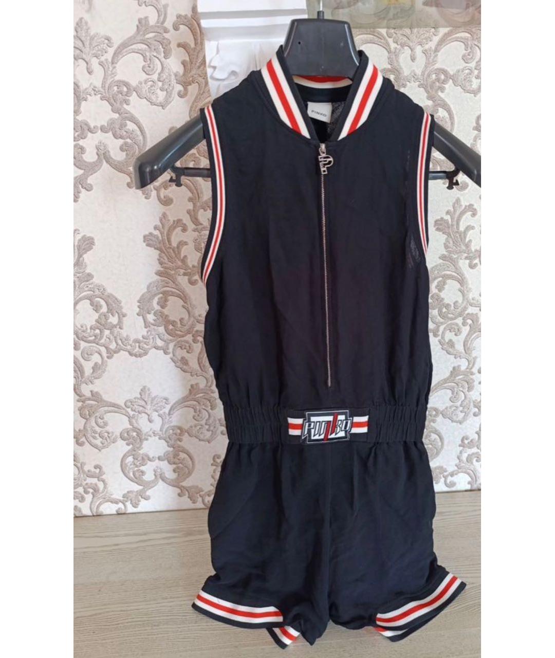 PINKO Черный вискозный комбинезон, фото 4