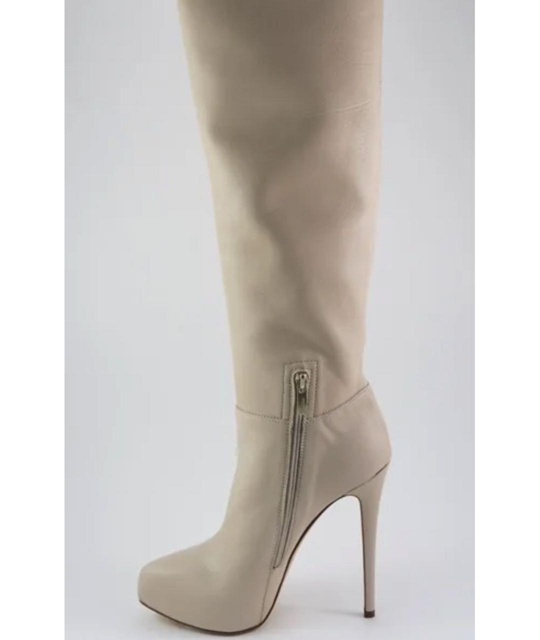 LE SILLA Бежевые кожаные сапоги, фото 2