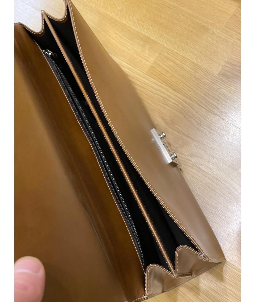 FERRAGAMO Коричневый кожаный портфель, фото 3