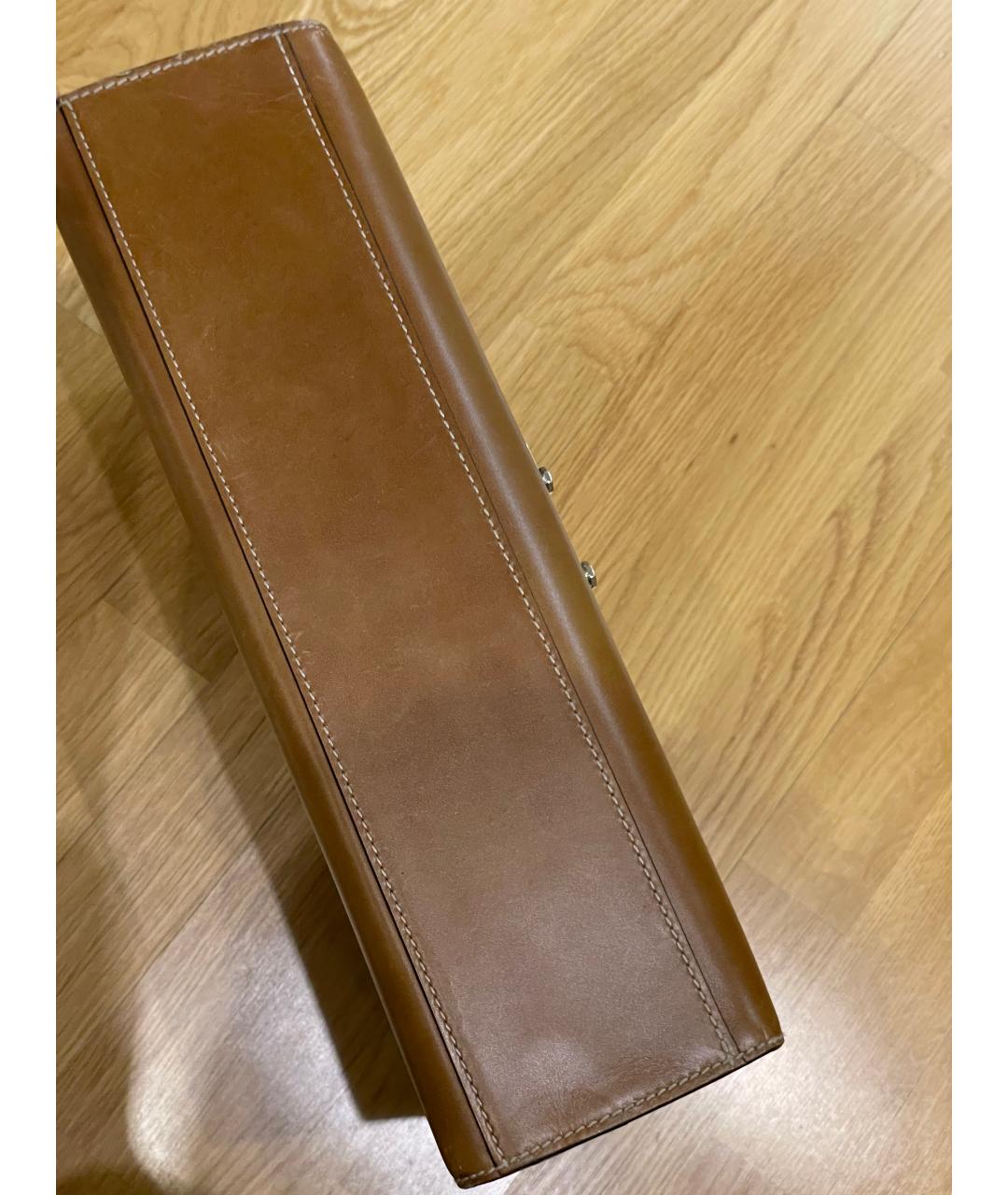 FERRAGAMO Коричневый кожаный портфель, фото 7