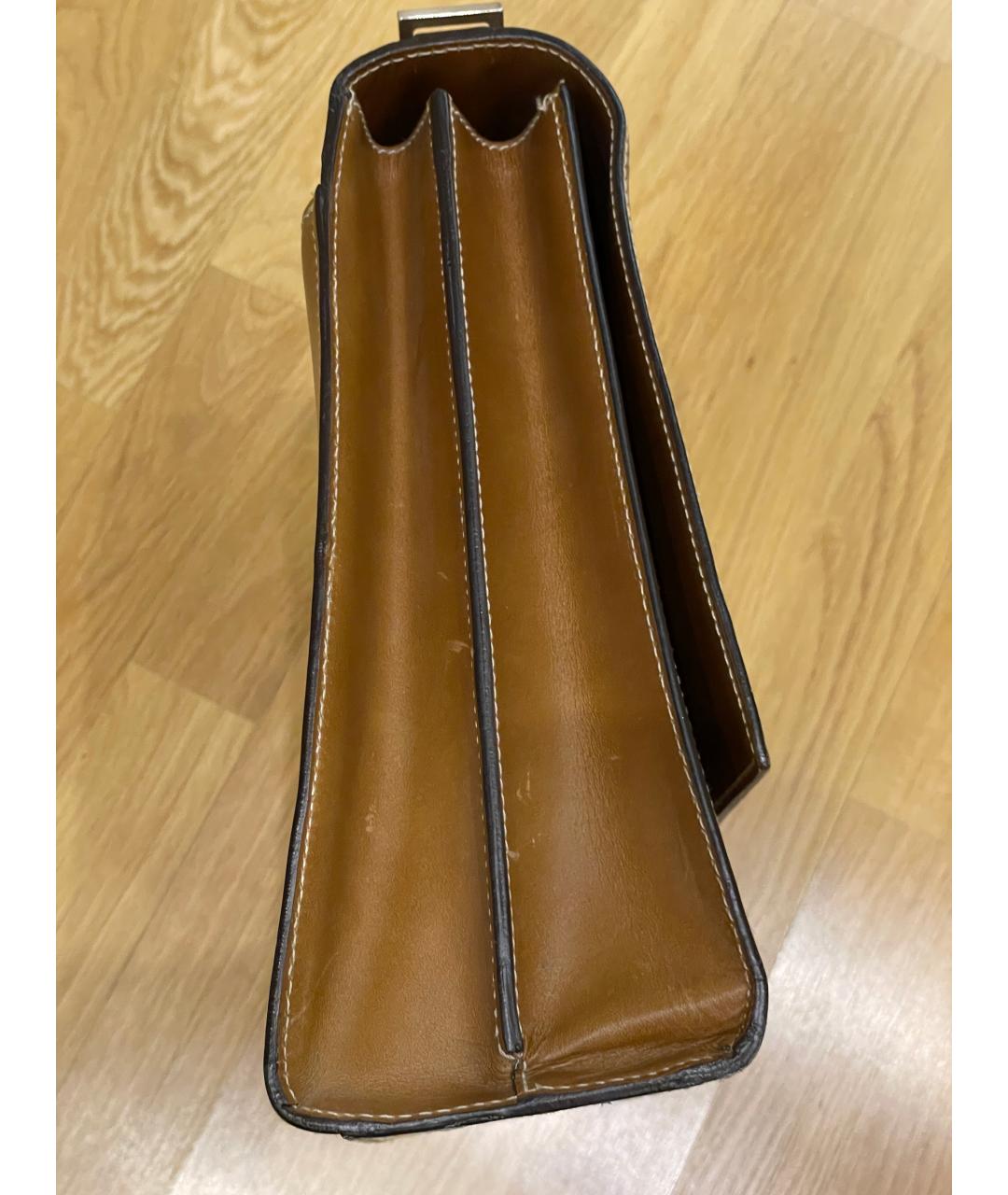 FERRAGAMO Коричневый кожаный портфель, фото 6