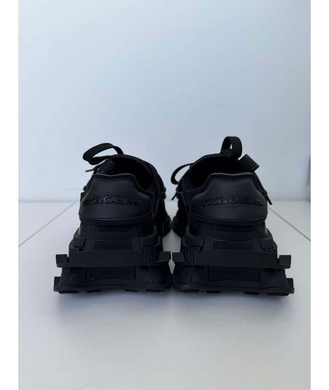 DOLCE&GABBANA Черные кожаные низкие кроссовки / кеды, фото 3