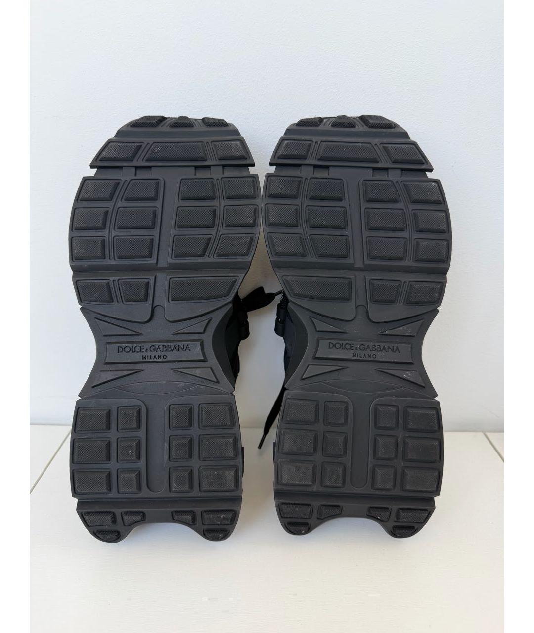 DOLCE&GABBANA Черные кожаные низкие кроссовки / кеды, фото 4