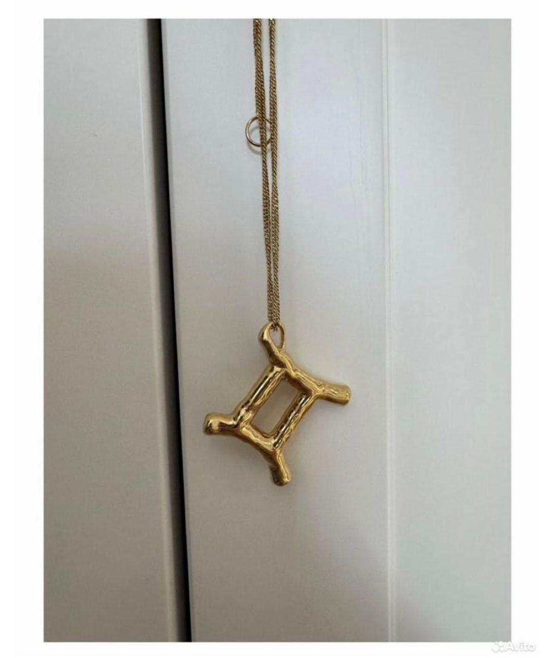 JIL SANDER Золотая латунная подвеска, фото 4