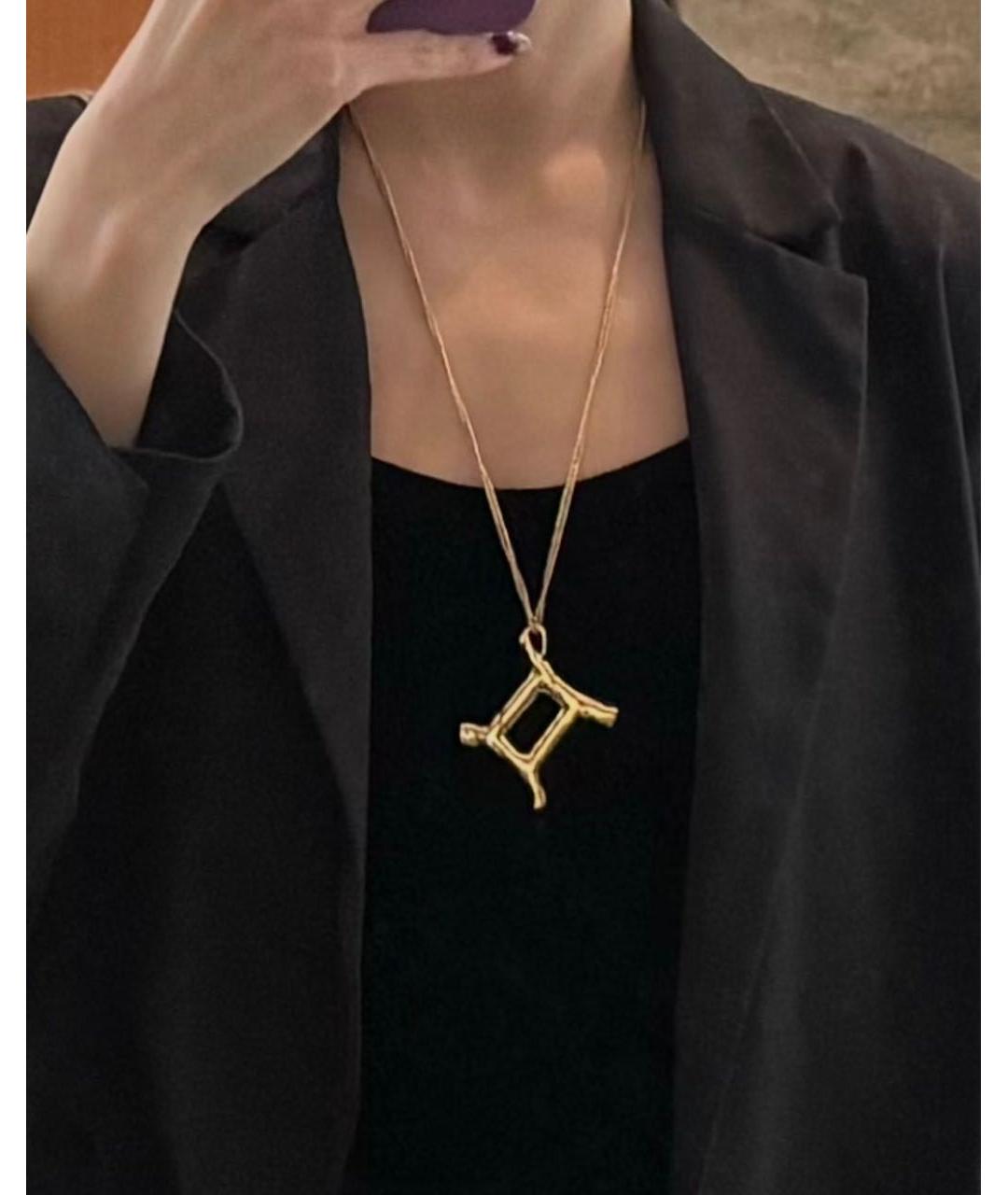 JIL SANDER Золотая латунная подвеска, фото 3