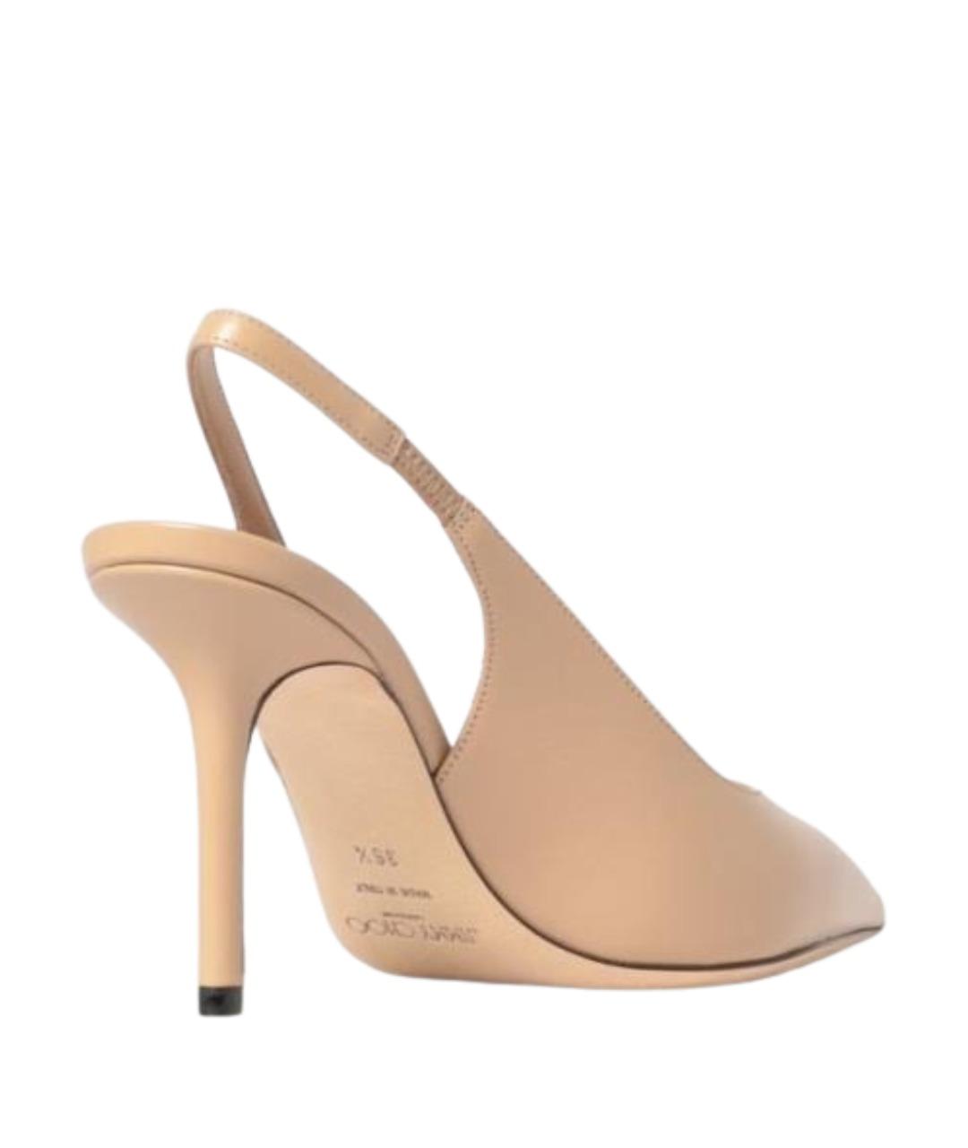 JIMMY CHOO Бежевые кожаные туфли, фото 3