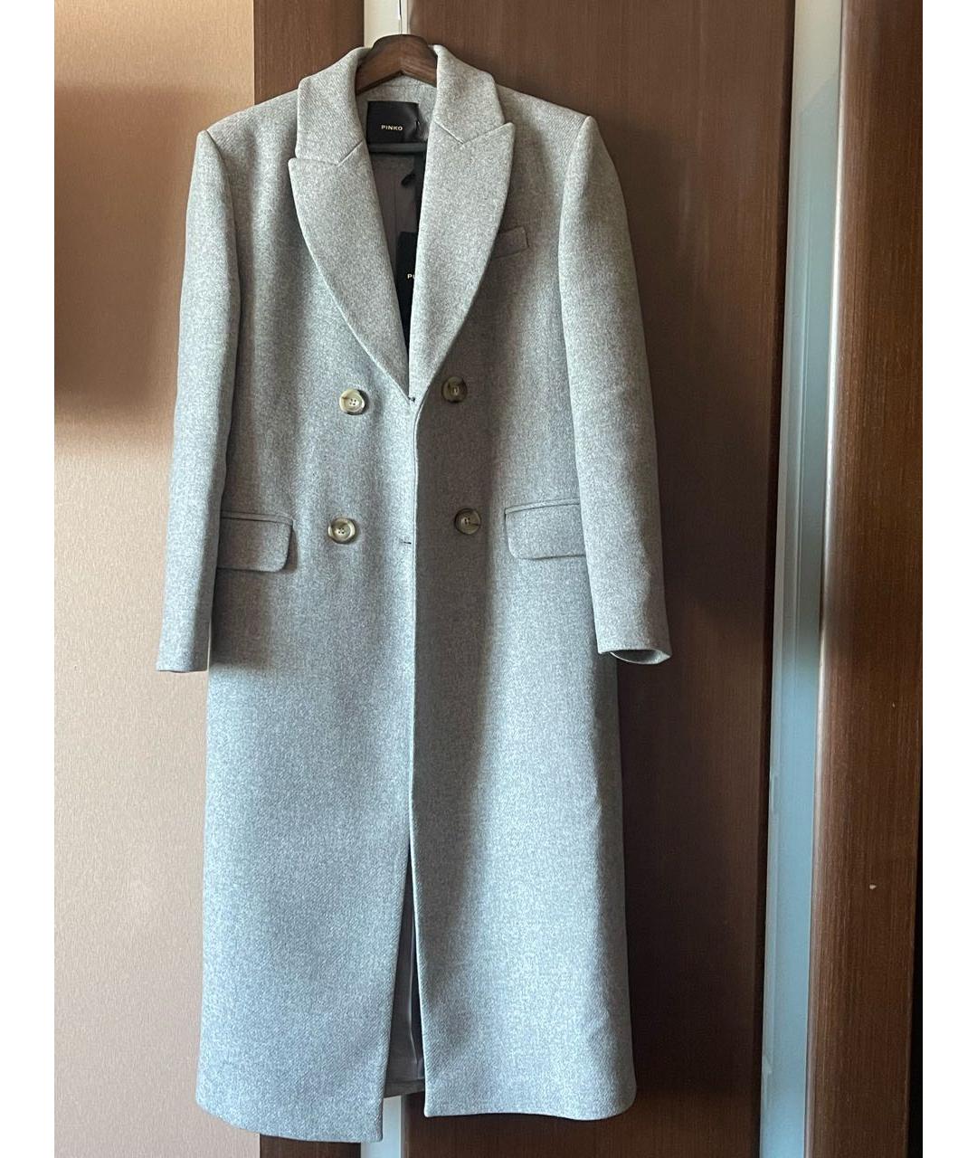 PINKO Серое шерстяное пальто, фото 5