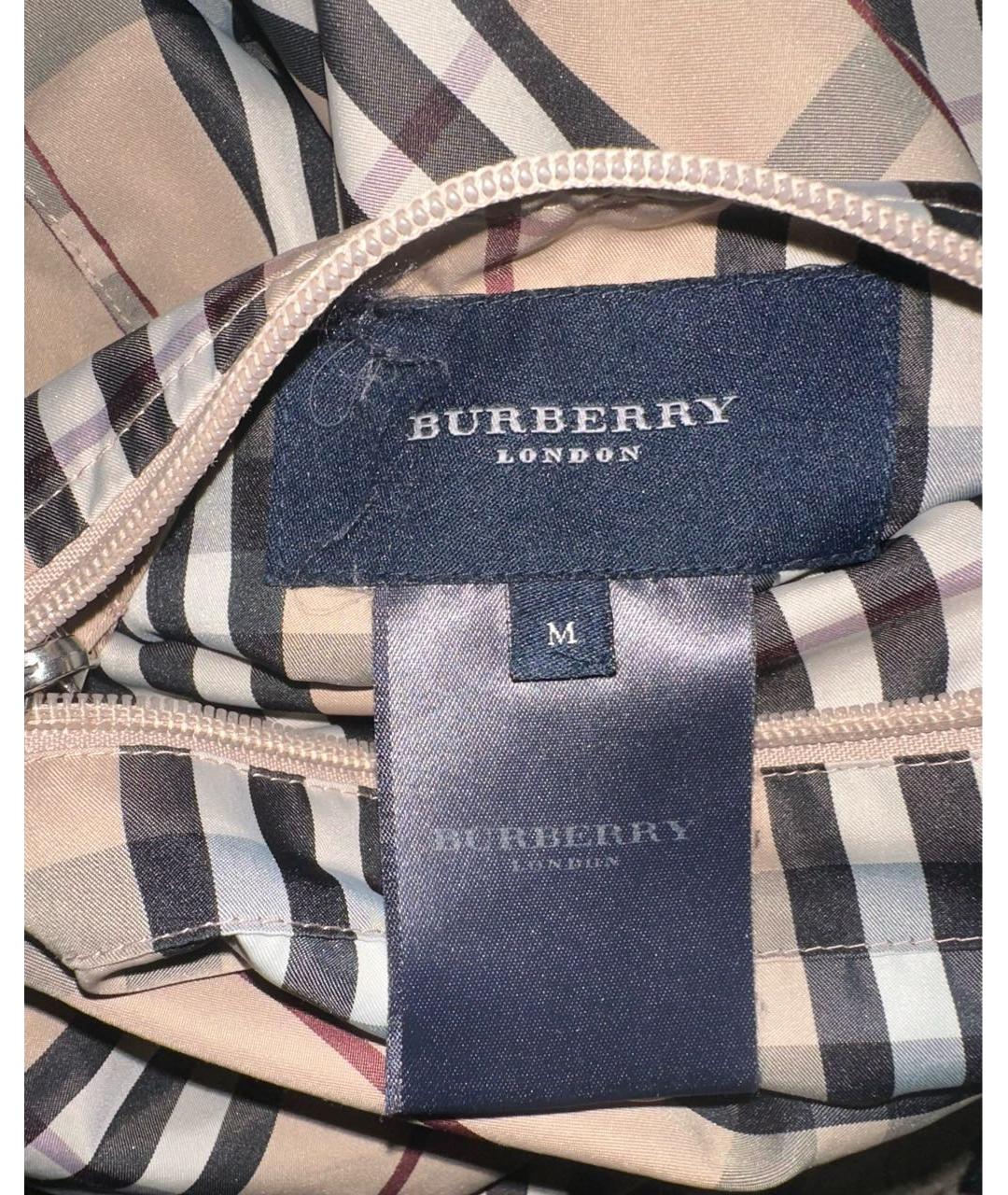 BURBERRY Бежевая полиэстеровая куртка, фото 3