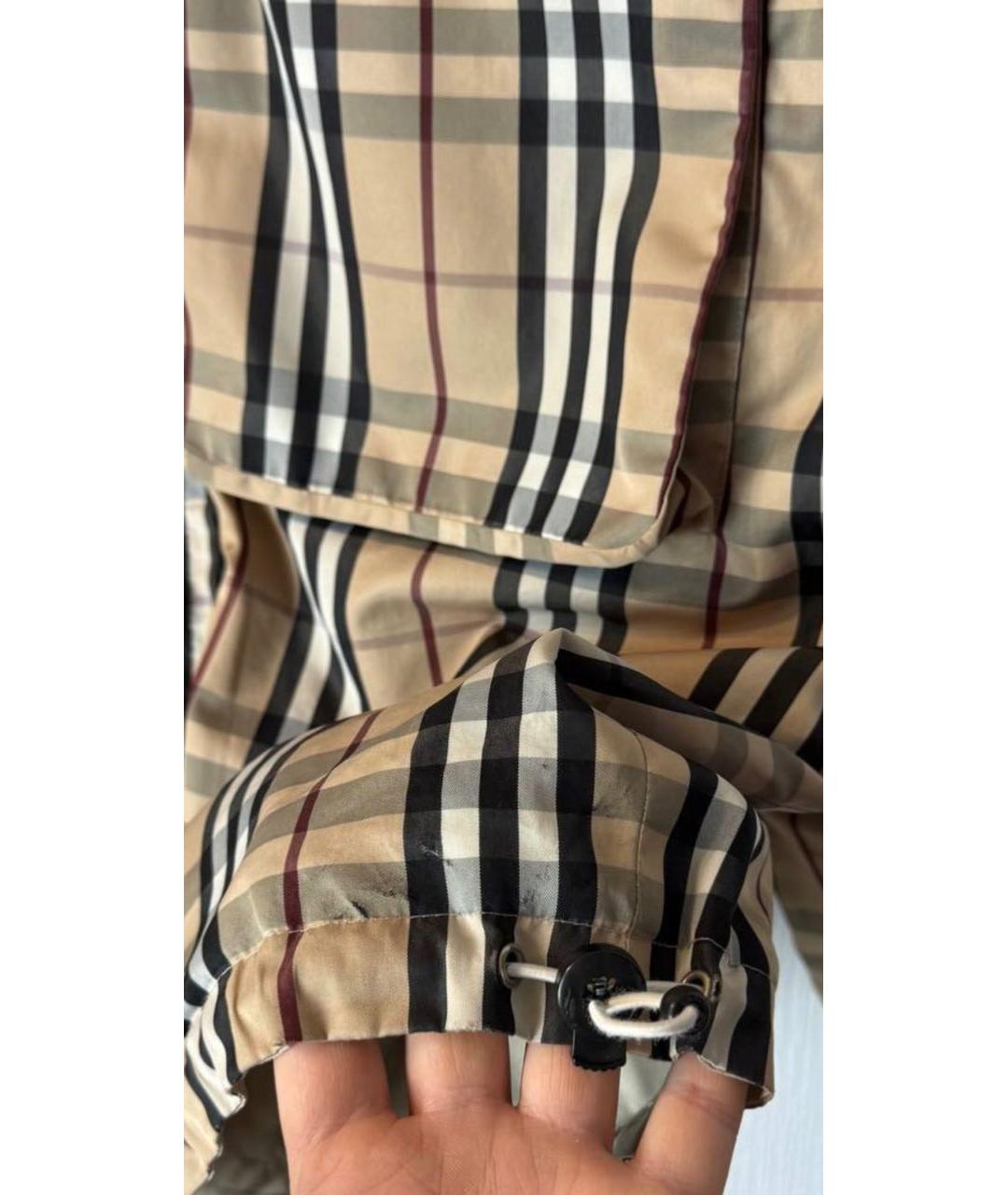 BURBERRY Бежевая полиэстеровая куртка, фото 7
