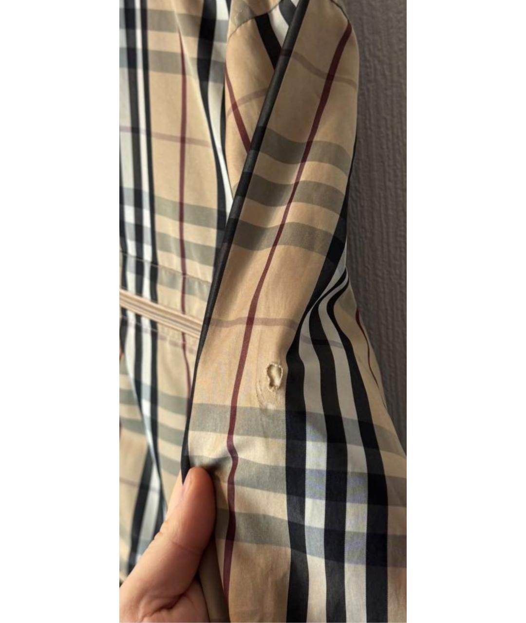 BURBERRY Бежевая полиэстеровая куртка, фото 5