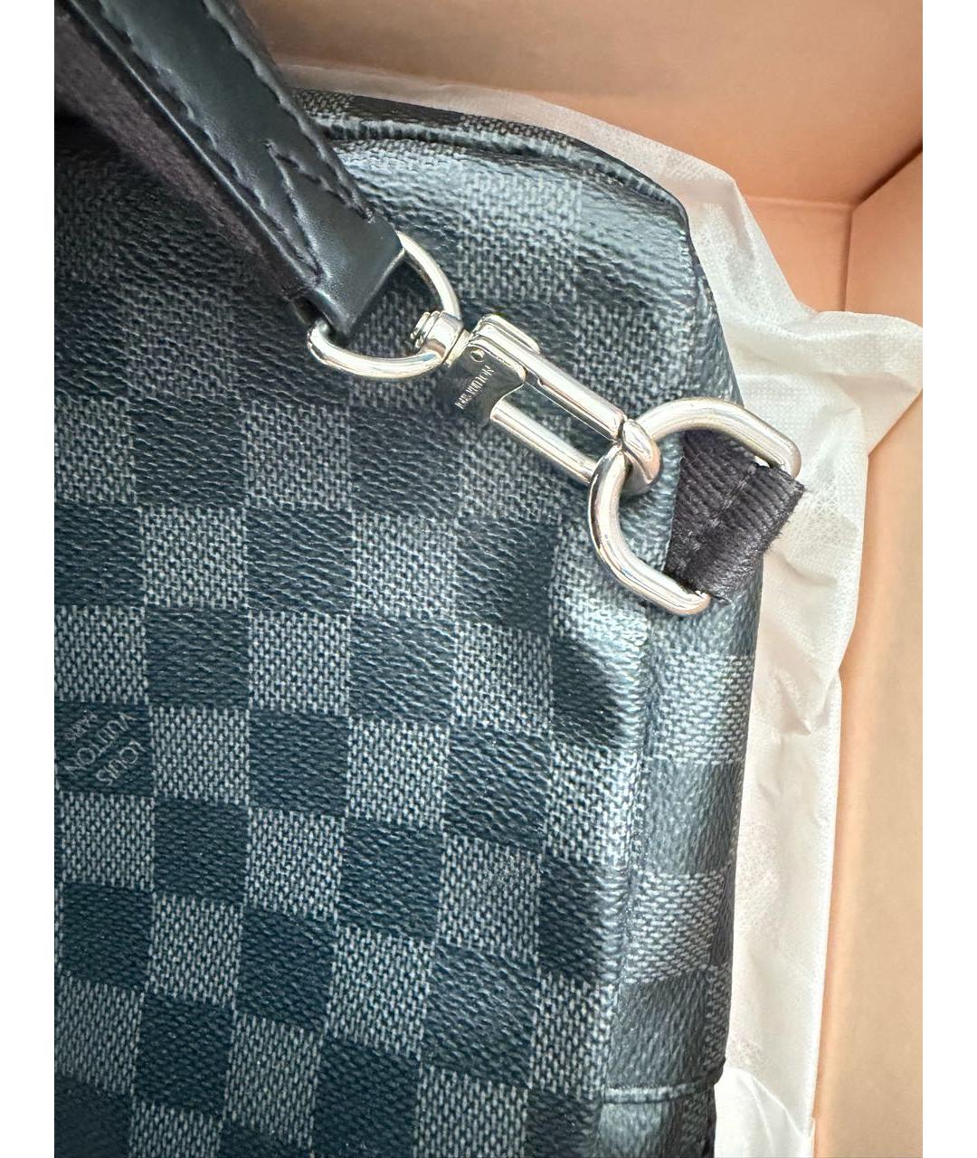 LOUIS VUITTON Черная кожаная барсетка, фото 7