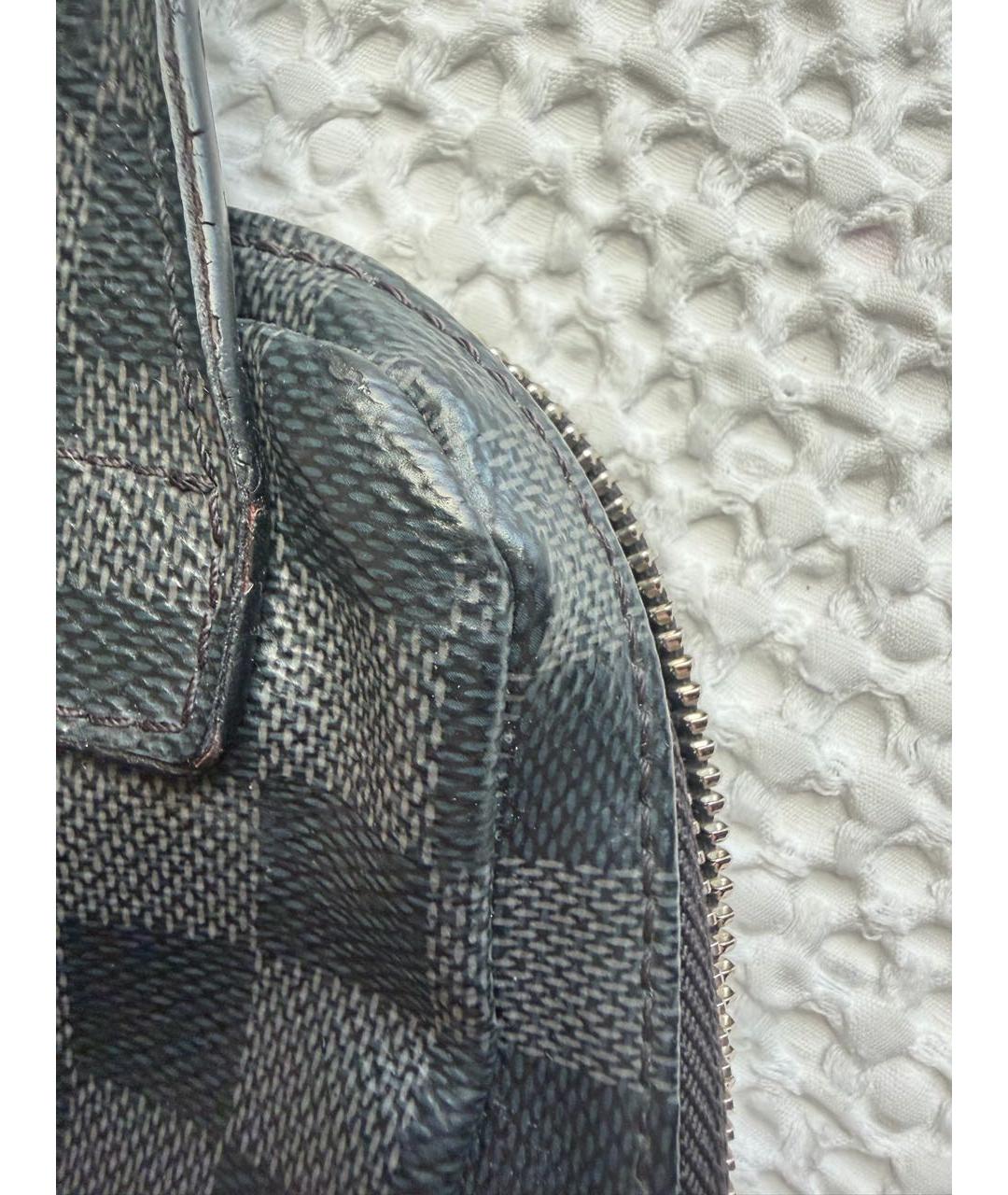 LOUIS VUITTON Черная кожаная барсетка, фото 4