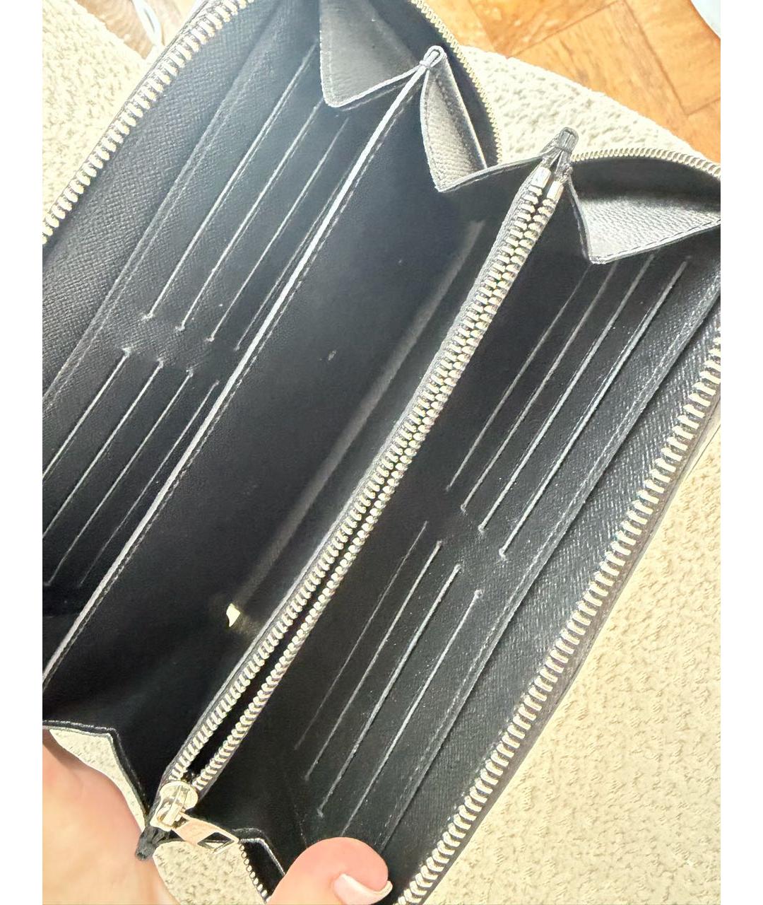 LOUIS VUITTON Черная кожаная барсетка, фото 2