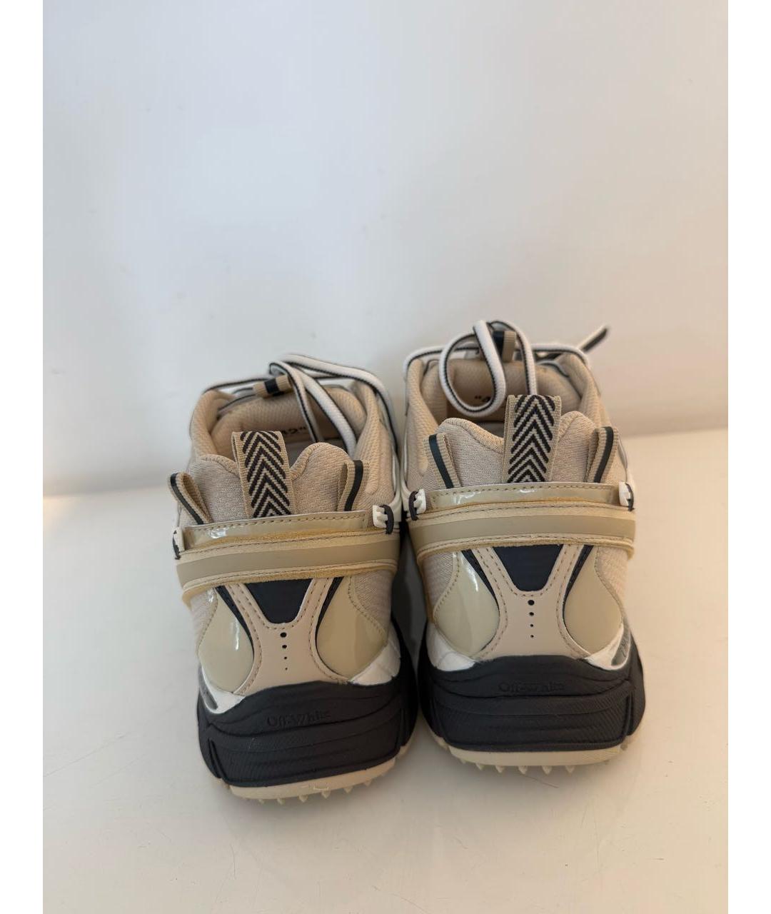 OFF-WHITE Бежевые текстильные низкие кроссовки / кеды, фото 5