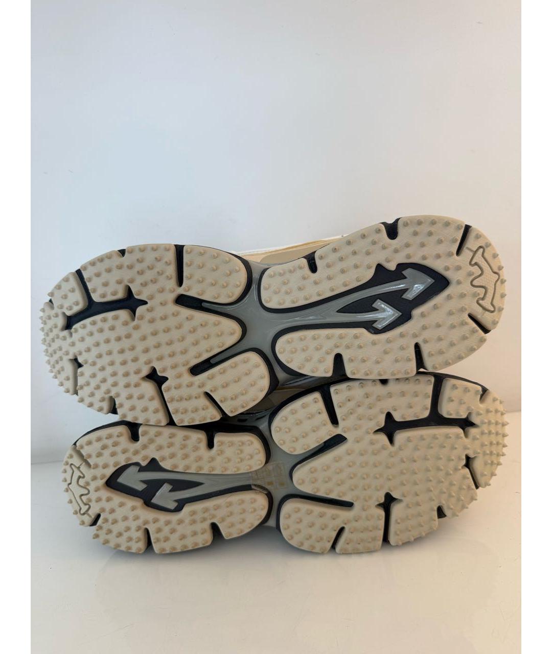OFF-WHITE Бежевые текстильные низкие кроссовки / кеды, фото 6