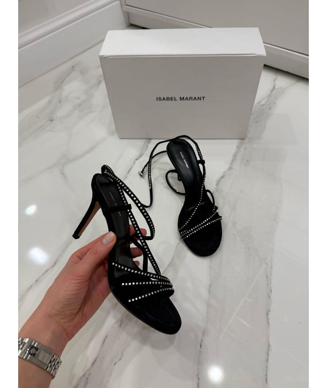 ISABEL MARANT Черные замшевые босоножки, фото 5