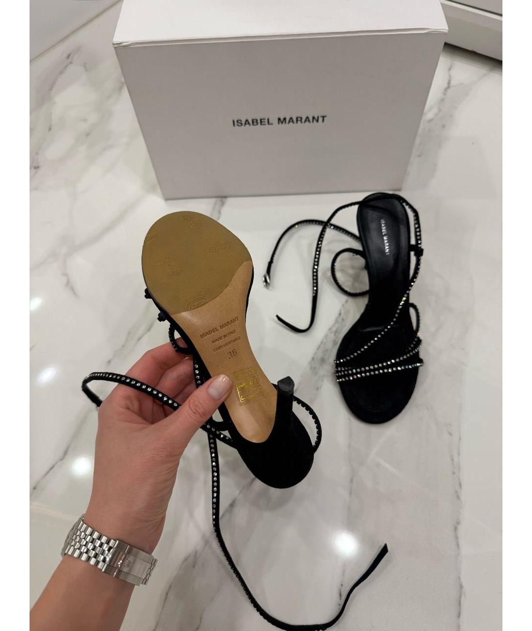 ISABEL MARANT Черные замшевые босоножки, фото 7