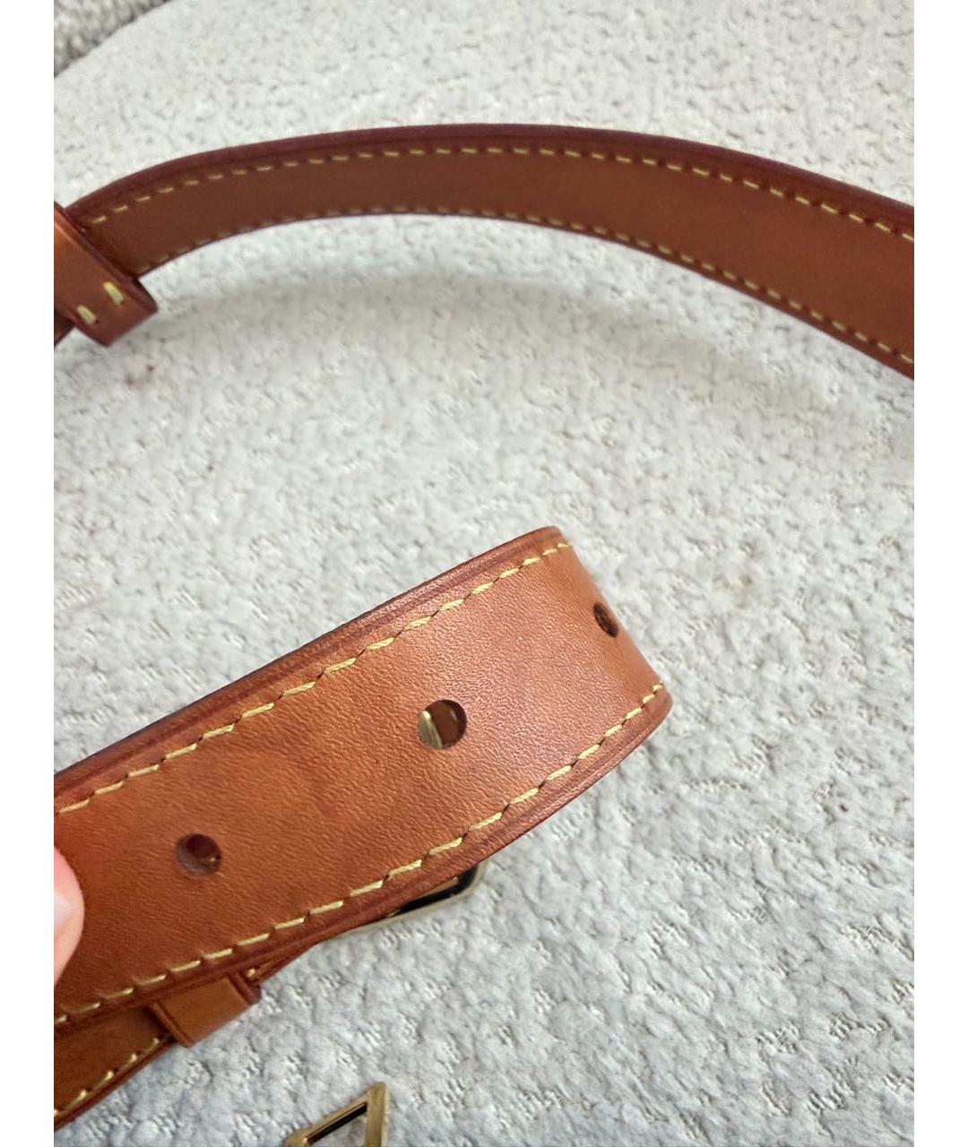 LOUIS VUITTON Коричневая кожаная поясная сумка, фото 3