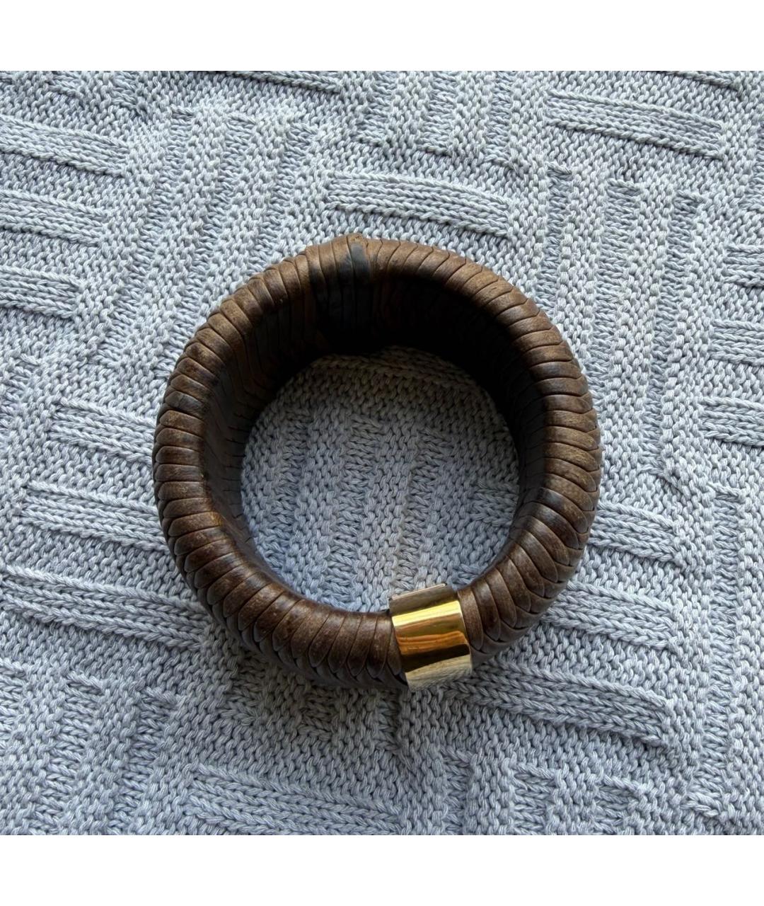 CHRISTIAN DIOR Коричневый кожаный браслет, фото 7