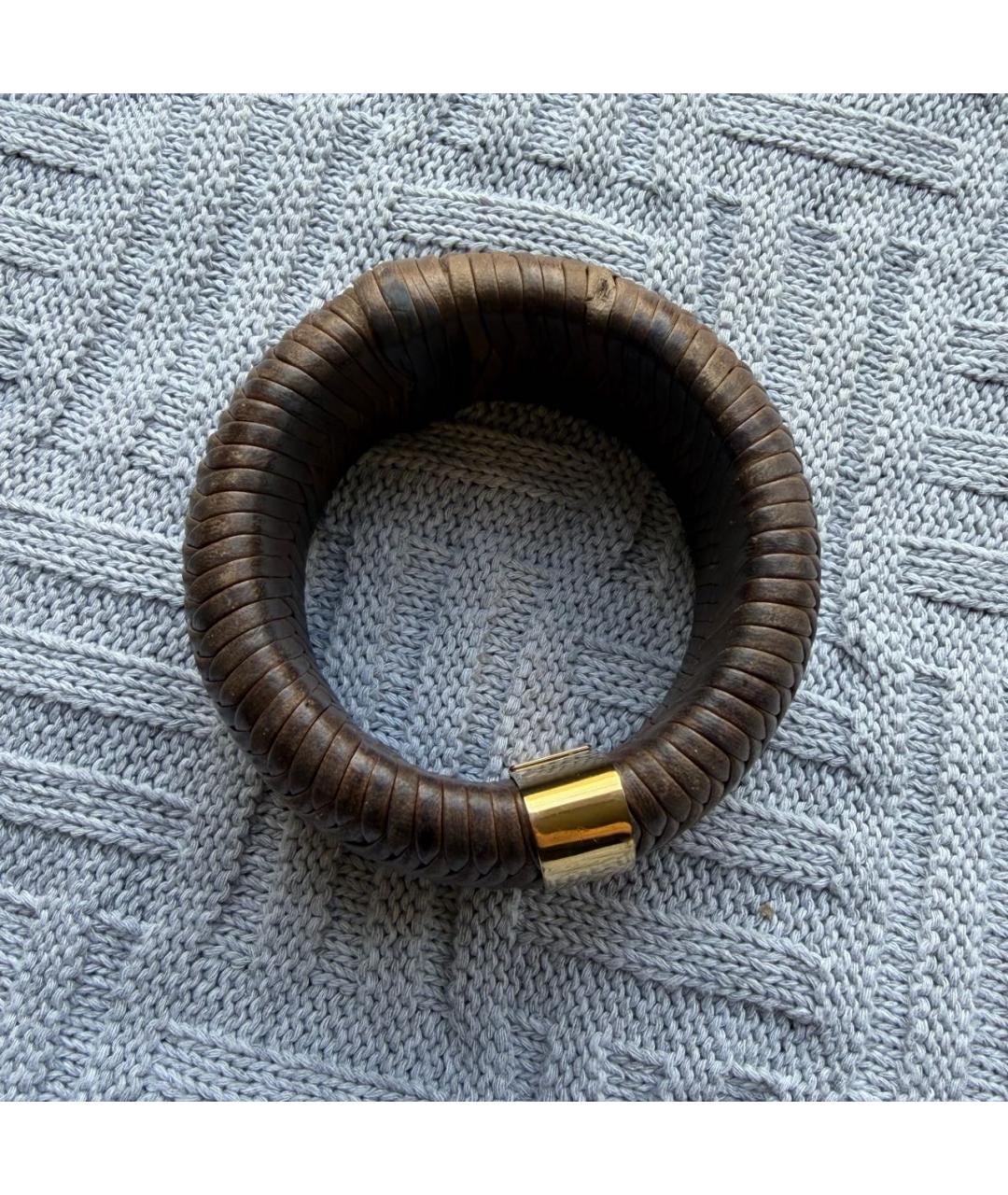 CHRISTIAN DIOR Коричневый кожаный браслет, фото 6