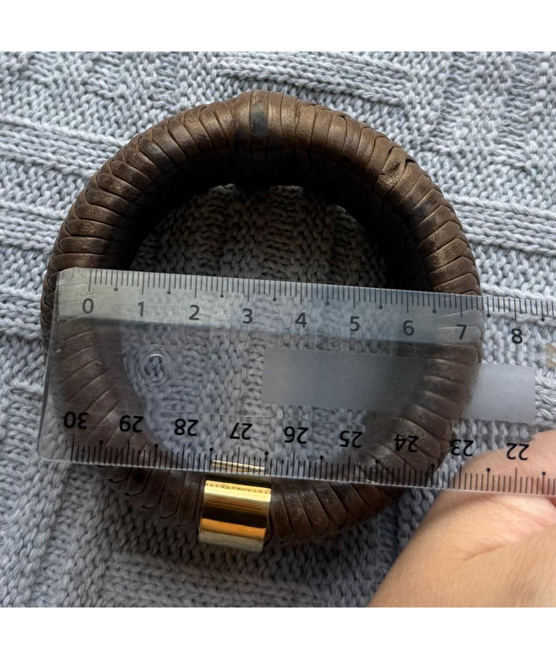 CHRISTIAN DIOR Коричневый кожаный браслет, фото 8