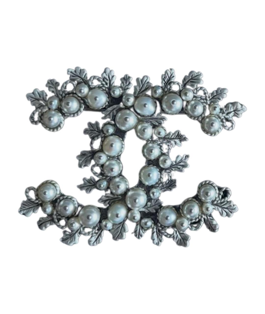 CHANEL Серебряная металлическая булавка / брошь, фото 1