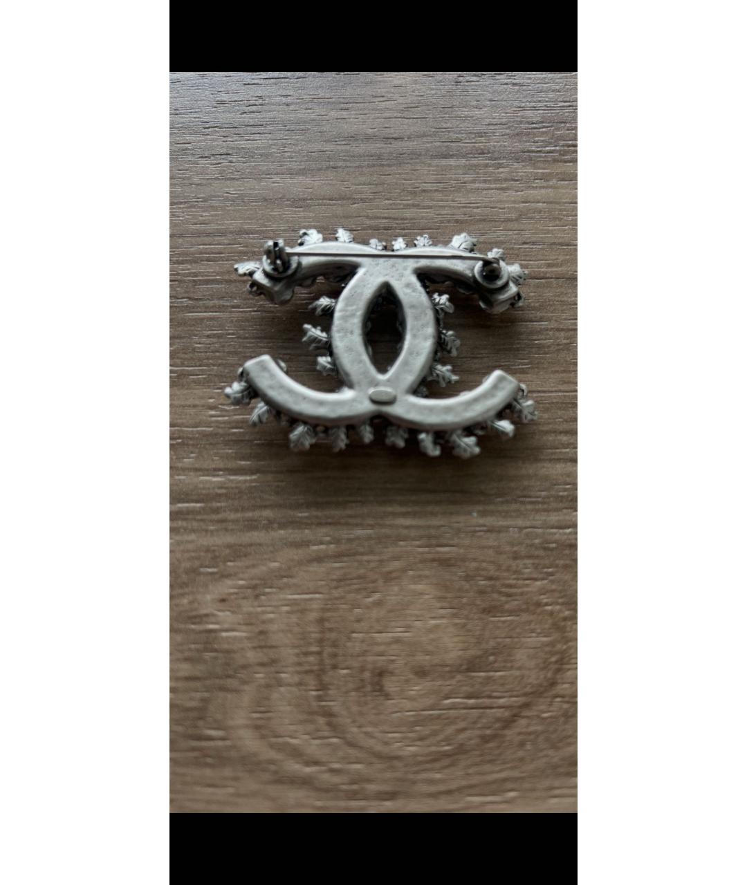 CHANEL Серебряная металлическая булавка / брошь, фото 4