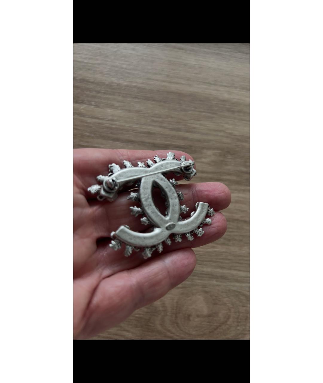 CHANEL Серебряная металлическая булавка / брошь, фото 5