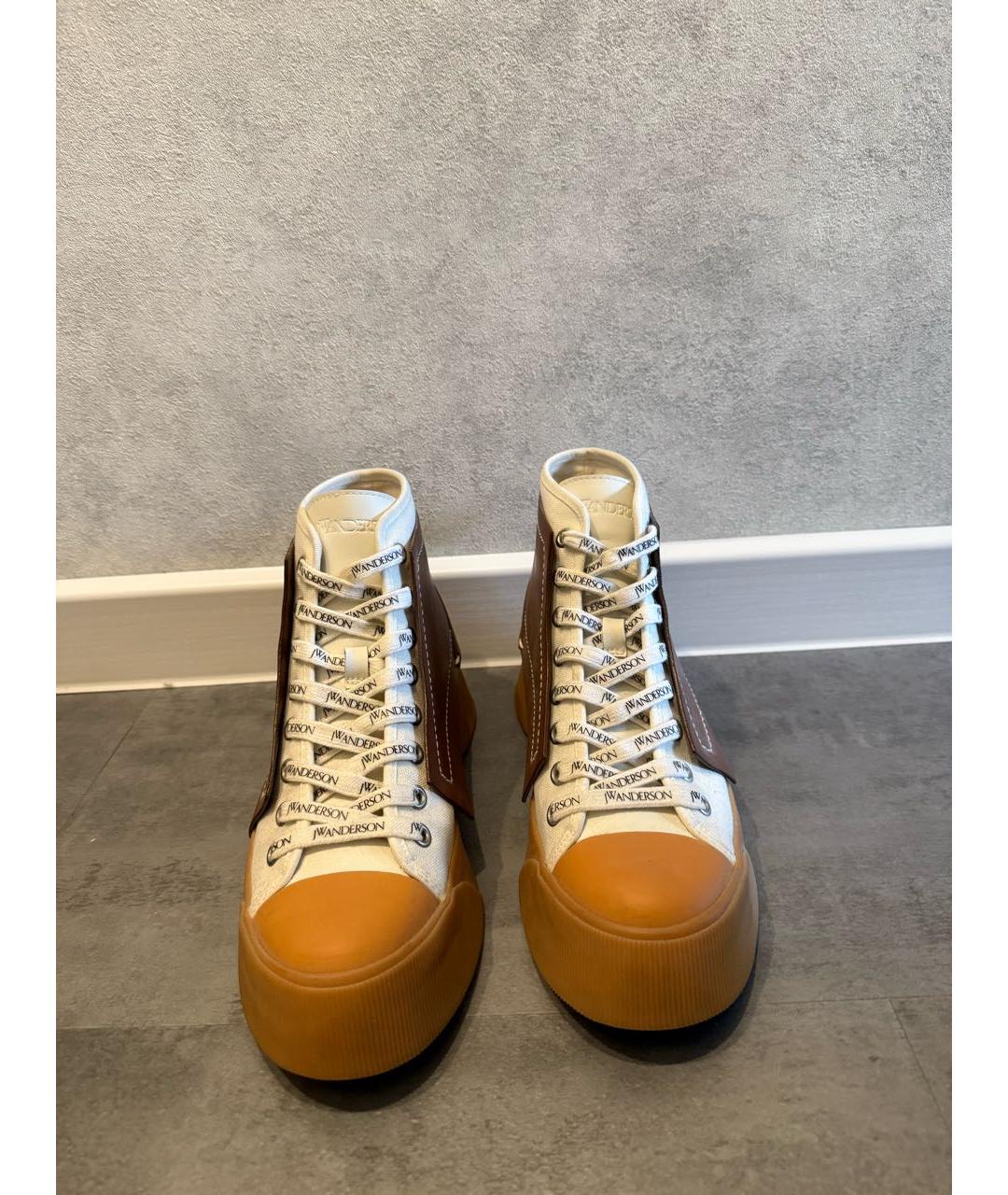 J.W.ANDERSON Коричневые кожаные кеды, фото 2