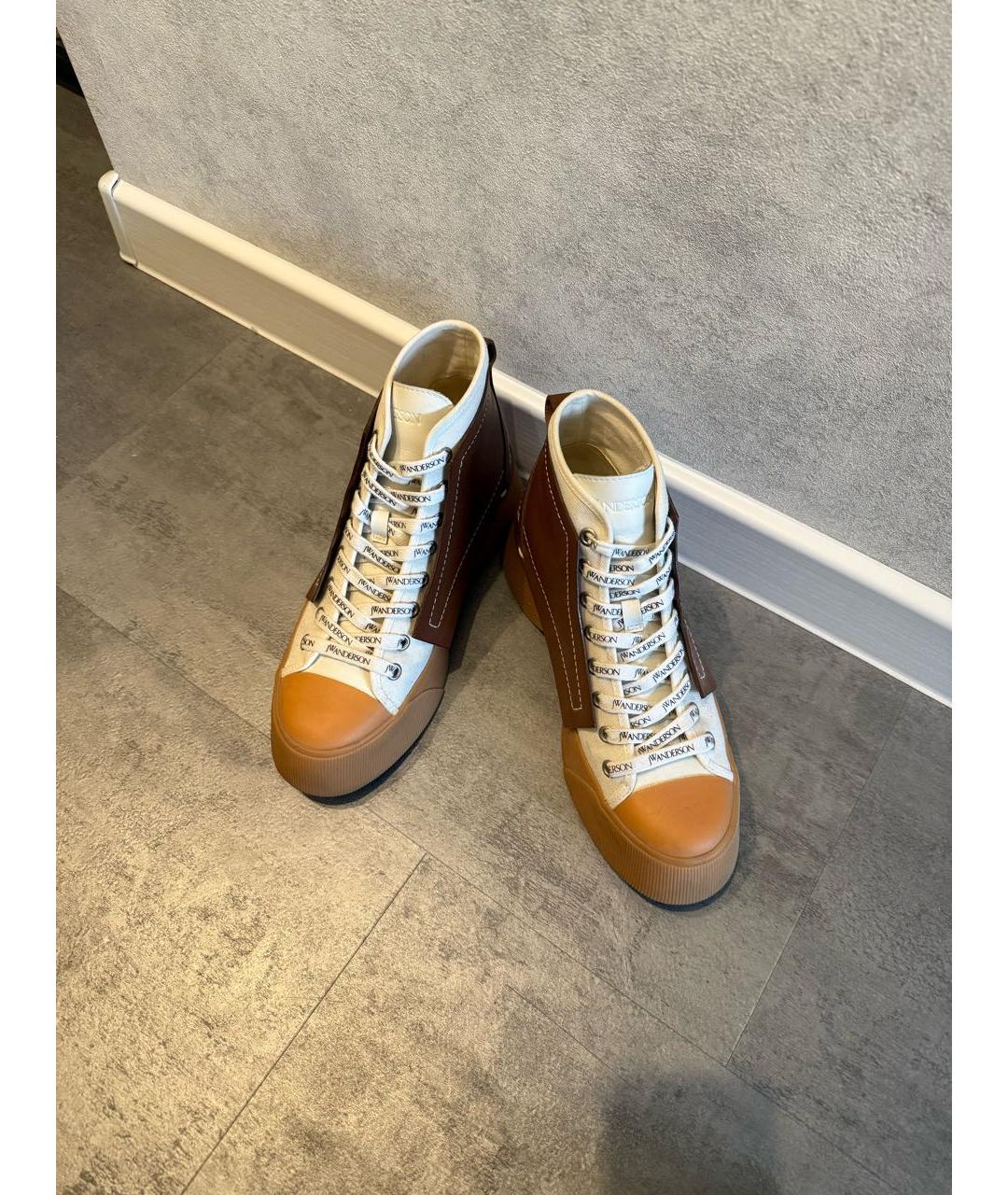 J.W.ANDERSON Коричневые кожаные кеды, фото 3