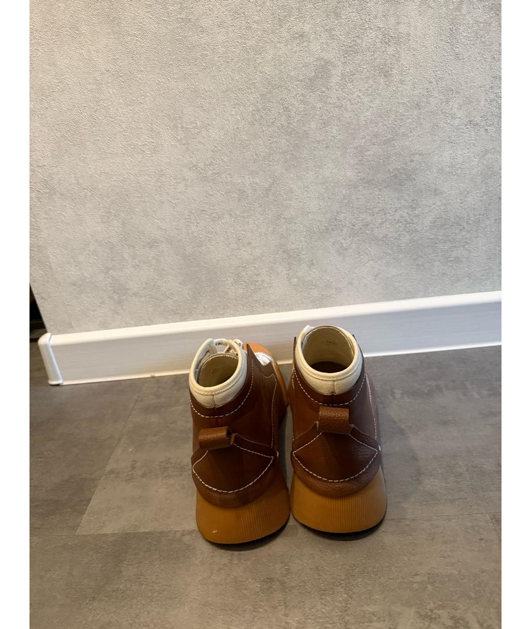 J.W.ANDERSON Коричневые кожаные кеды, фото 4
