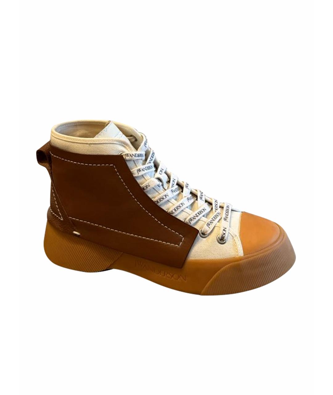 J.W.ANDERSON Коричневые кожаные кеды, фото 1