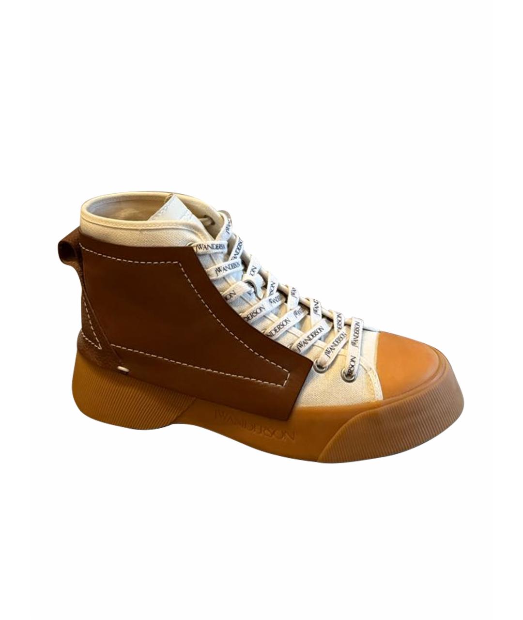 J.W.ANDERSON Коричневые кожаные кеды, фото 5