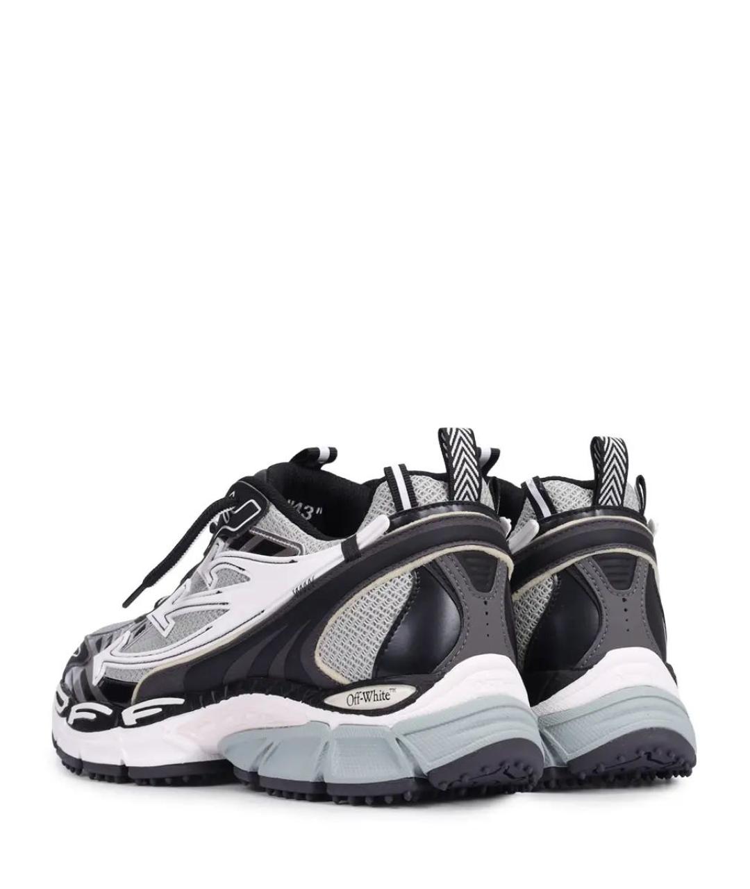 OFF-WHITE Серые текстильные низкие кроссовки / кеды, фото 4