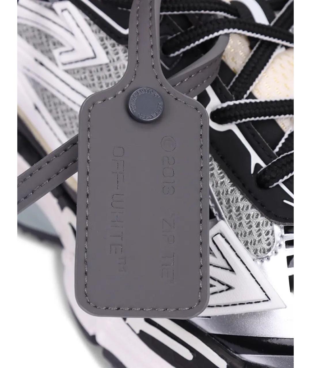 OFF-WHITE Серые текстильные низкие кроссовки / кеды, фото 5