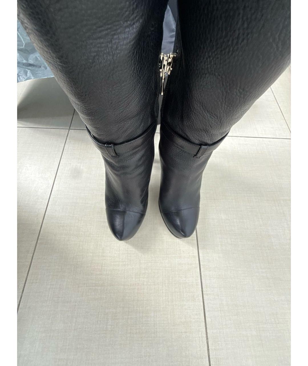 SPORTMAX Черные кожаные сапоги, фото 3