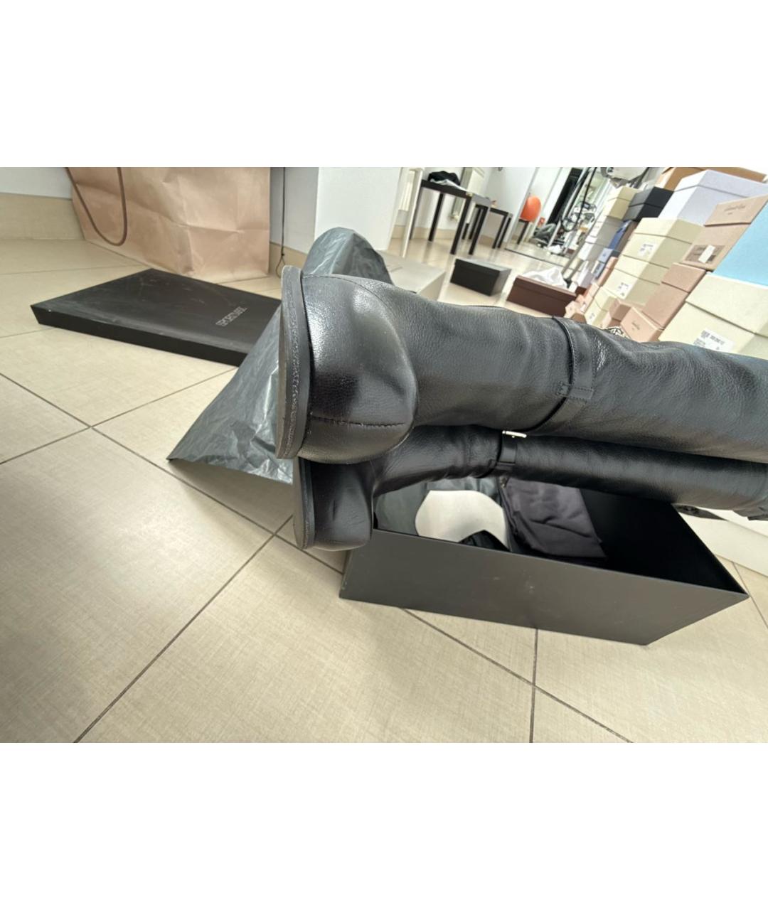 SPORTMAX Черные кожаные сапоги, фото 5