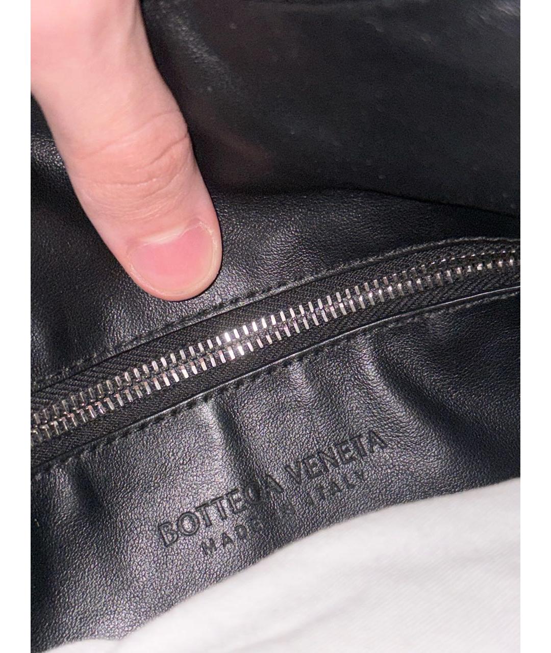 BOTTEGA VENETA Черная кожаная сумка с короткими ручками, фото 7