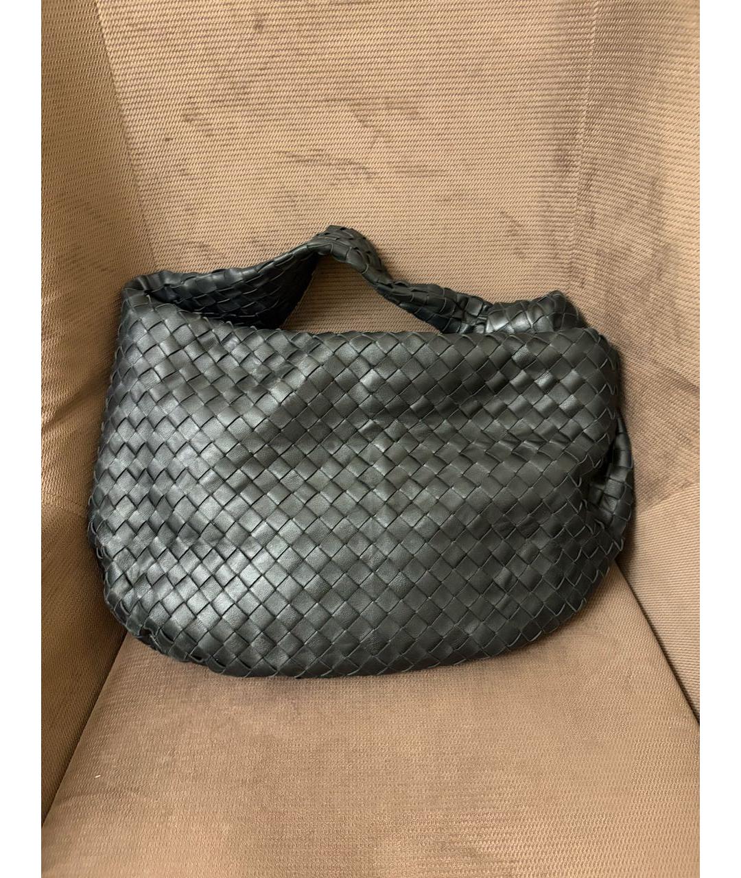 BOTTEGA VENETA Черная кожаная сумка с короткими ручками, фото 3