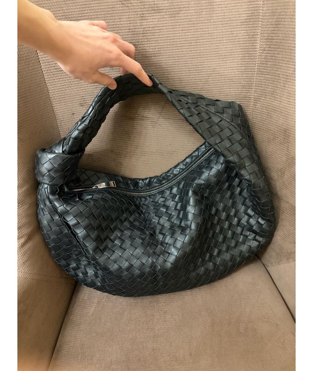 BOTTEGA VENETA Черная кожаная сумка с короткими ручками, фото 5