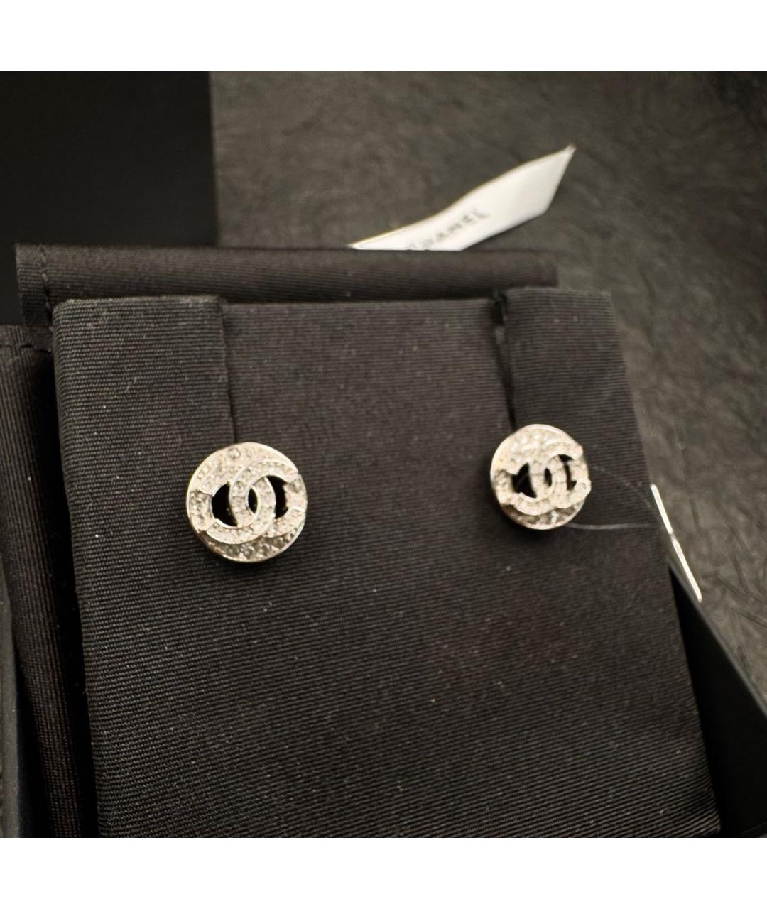 CHANEL Серебряные металлические серьги, фото 2