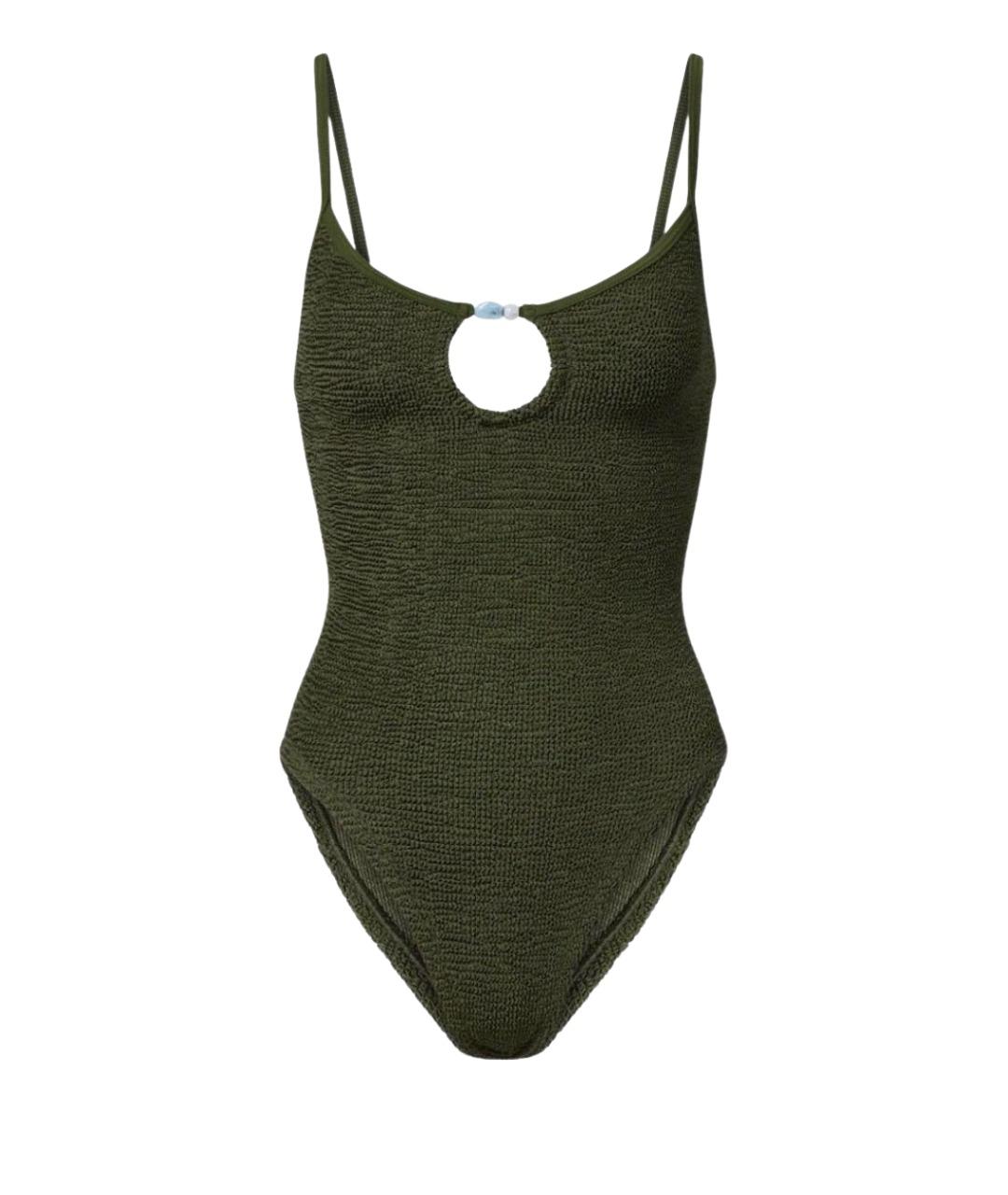 HUNZA G Зеленый полиамидовый купальник, фото 1