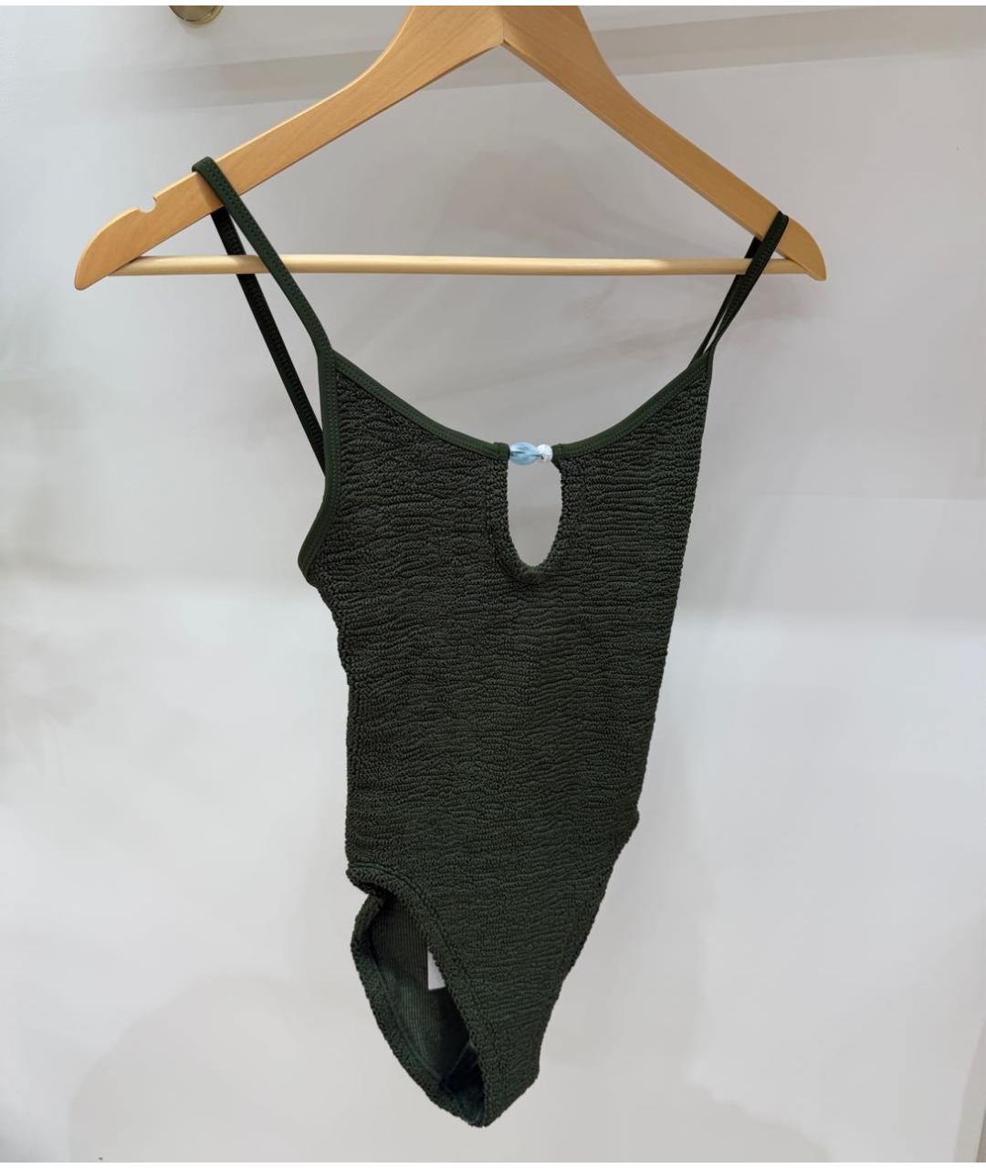 HUNZA G Зеленый полиамидовый купальник, фото 4