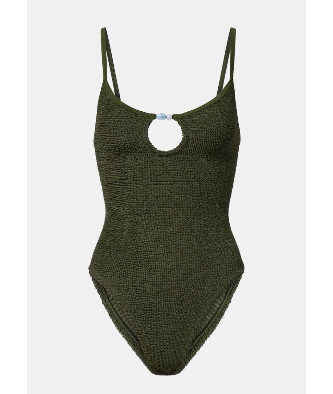 HUNZA G Зеленый полиамидовый купальник, фото 7