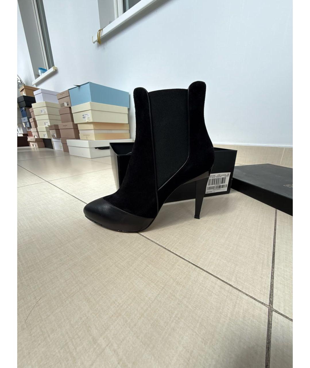 SPORTMAX Черные замшевые ботильоны, фото 9