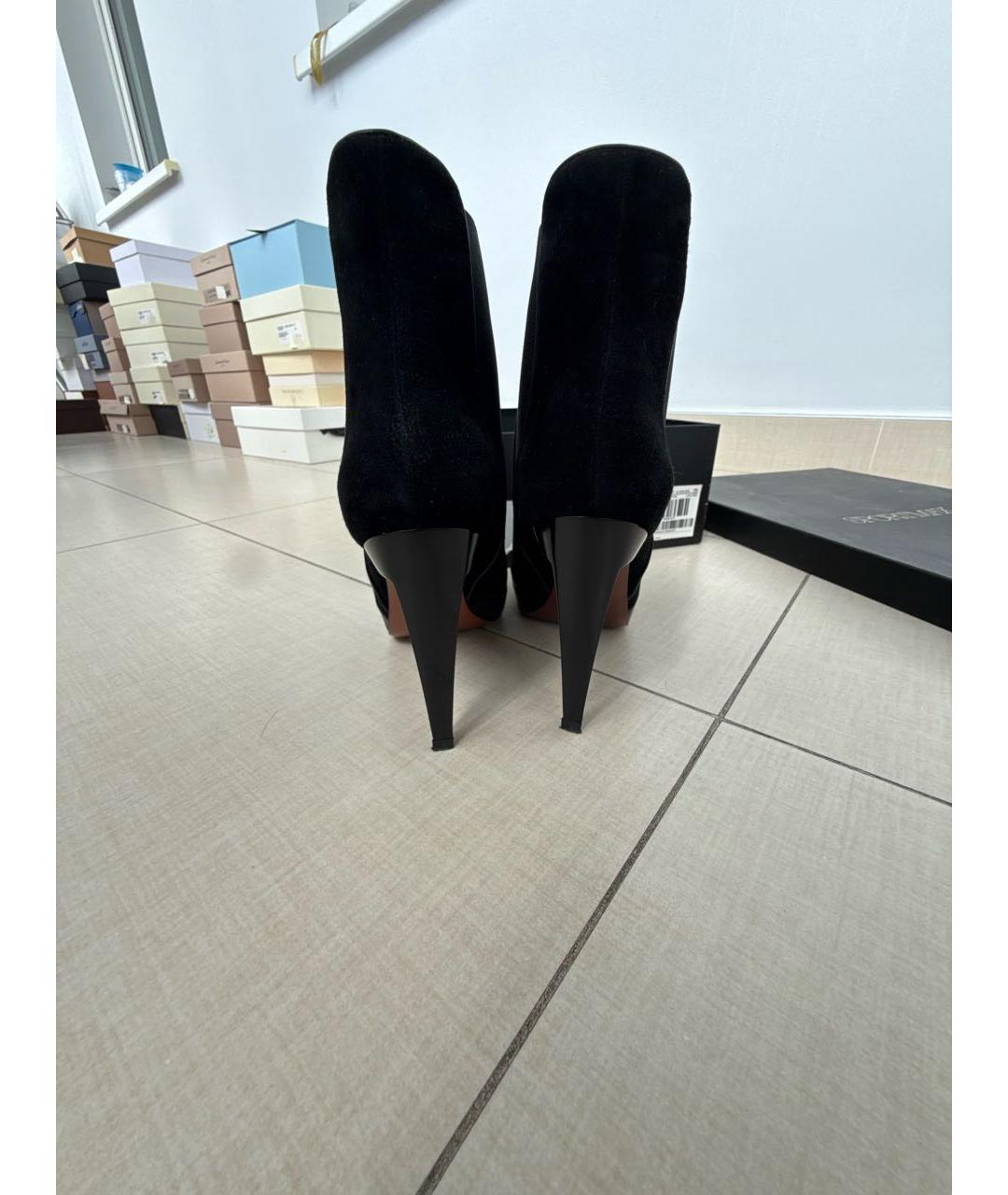 SPORTMAX Черные замшевые ботильоны, фото 4