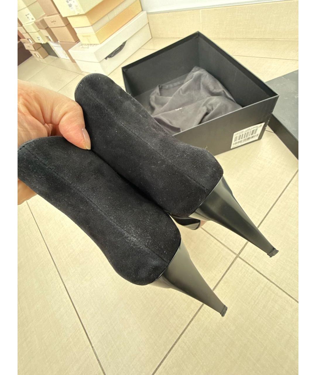 SPORTMAX Черные замшевые ботильоны, фото 8