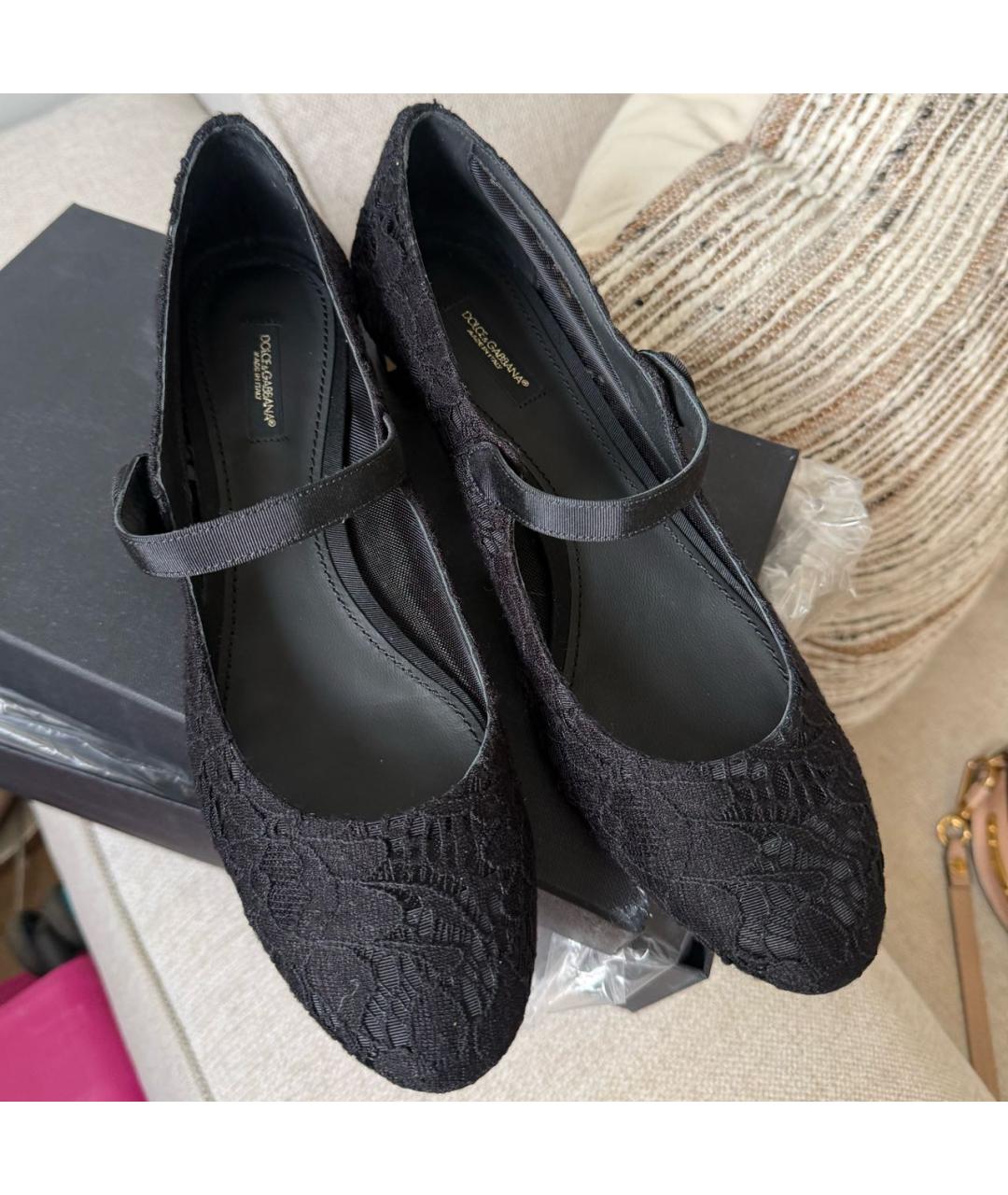 DOLCE&GABBANA Черные текстильные туфли, фото 2