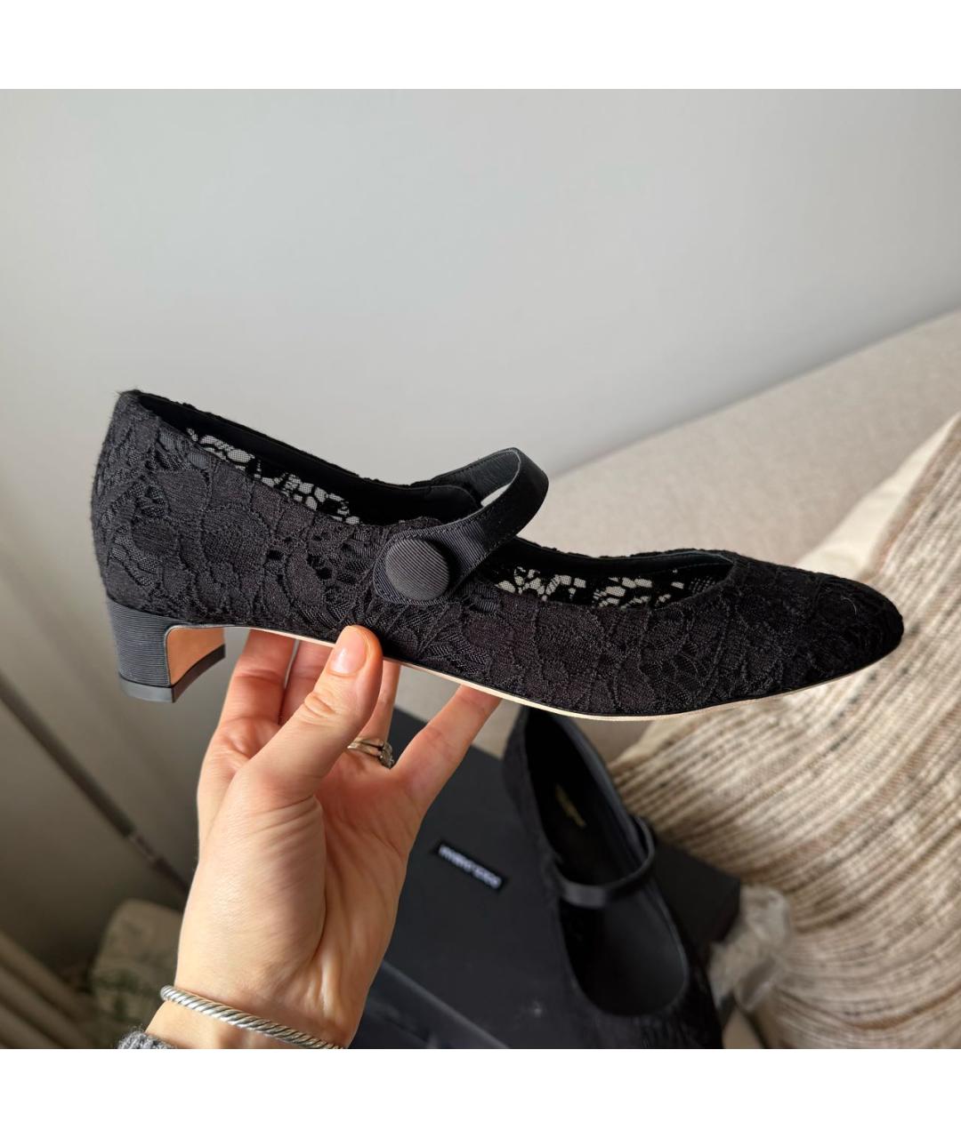 DOLCE&GABBANA Черные текстильные туфли, фото 4